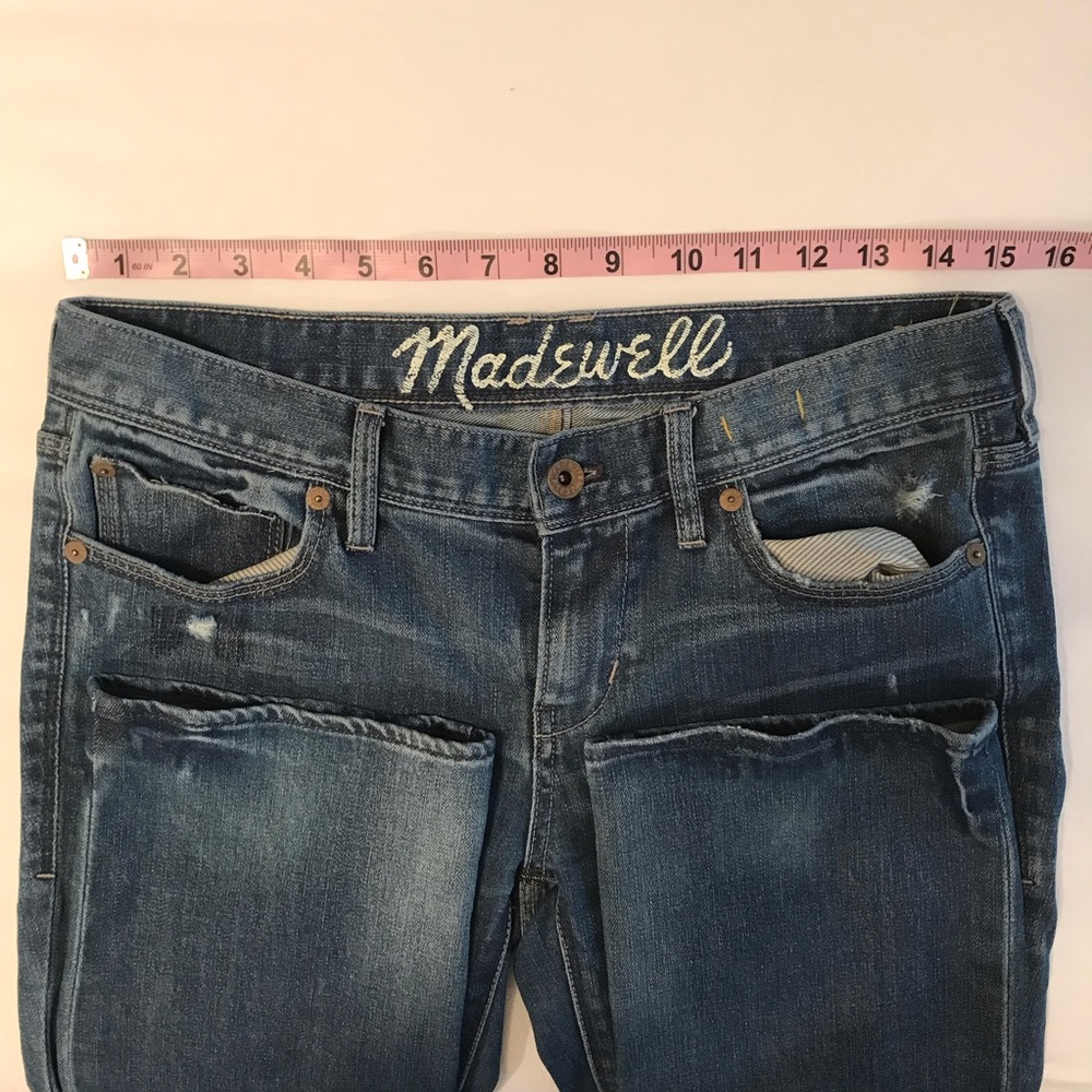 Madewell Rail Straight Leg Distressed Jeans - Picture 7 of 8